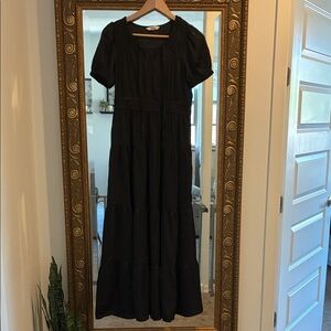 Lucky brand crinkle satin midi dress